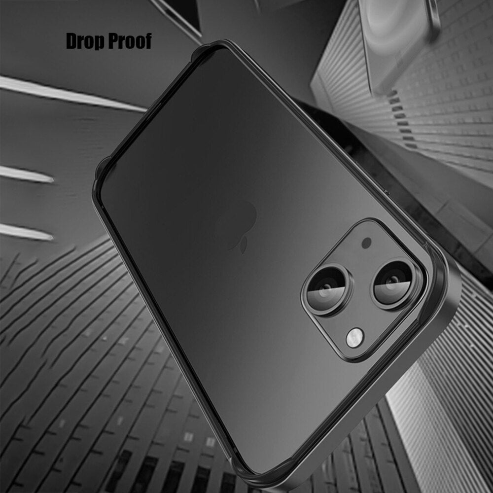 Aluminium Alloy Metal Bumper with Soft Silicone Frame for iPhone 14