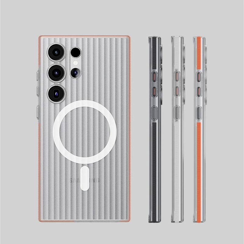 Corrugated Pattern Matte Hard PC With Magsafe Case for Galaxy S24 Ultra