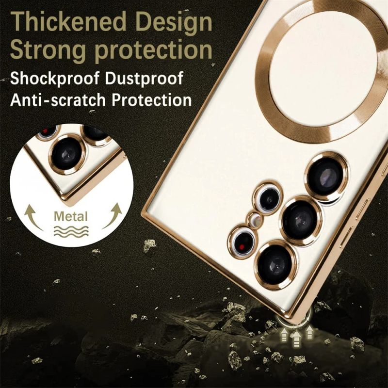 Magnetic Magsafe Plating Transparent Case For Galaxy S23 Ultra
