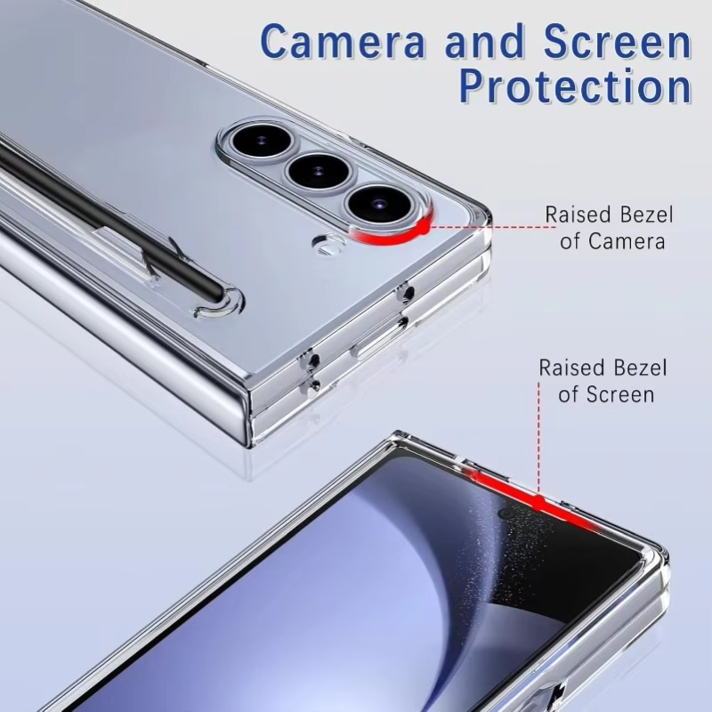 Crystal Clear Hard Case with S Pen Slot for Galaxy Z Fold5