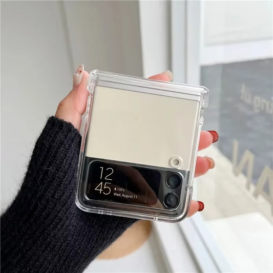 Crystal Clear Hinge Protection Hard Case for Galaxy Z Flip4