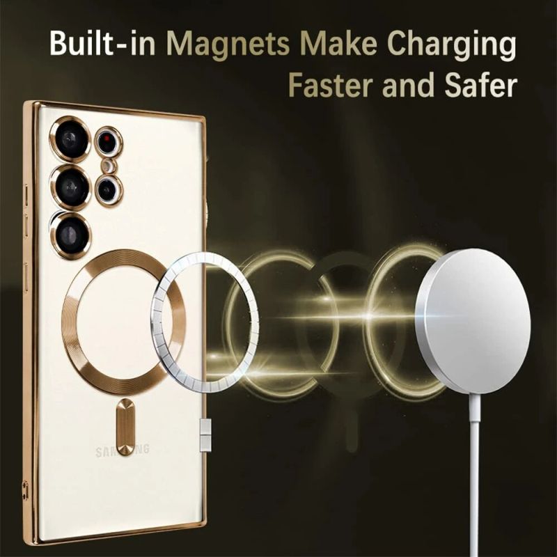 Magnetic Magsafe Plating Transparent Case For Galaxy S23 Ultra