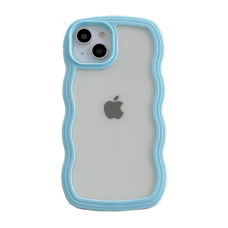 Trendy 3D Wave Transparent Bumper Cover for iPhone 15