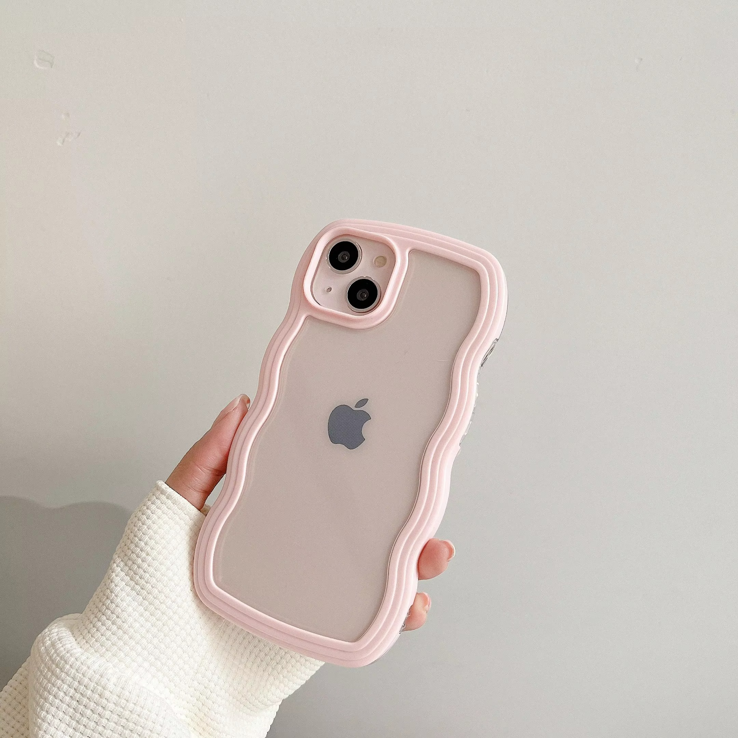 Trendy 3D Wave Transparent Bumper Cover for iPhone 15