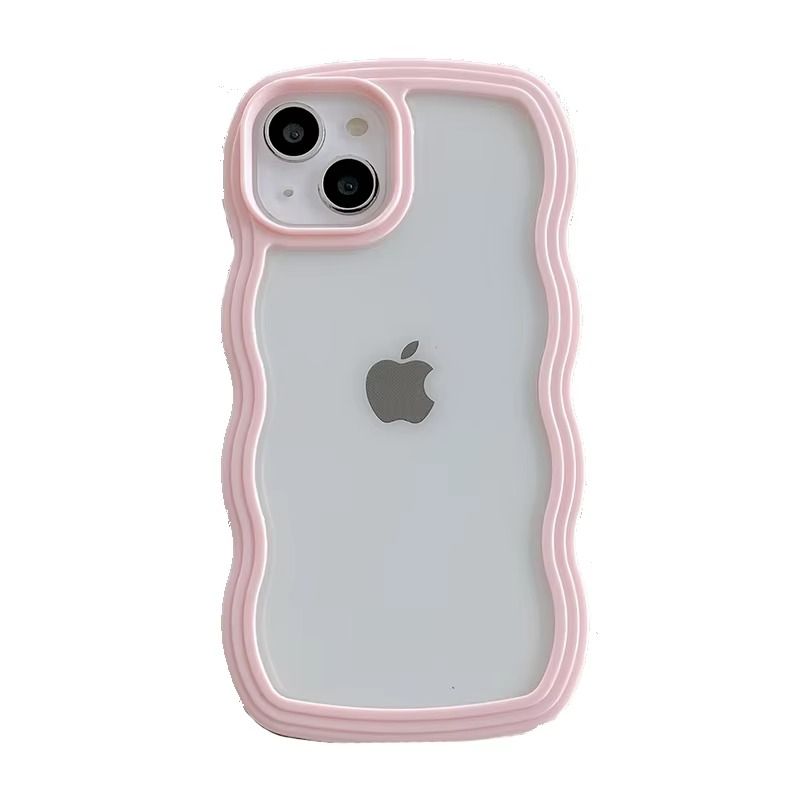 Trendy 3D Wave Transparent Bumper Cover for iPhone 15