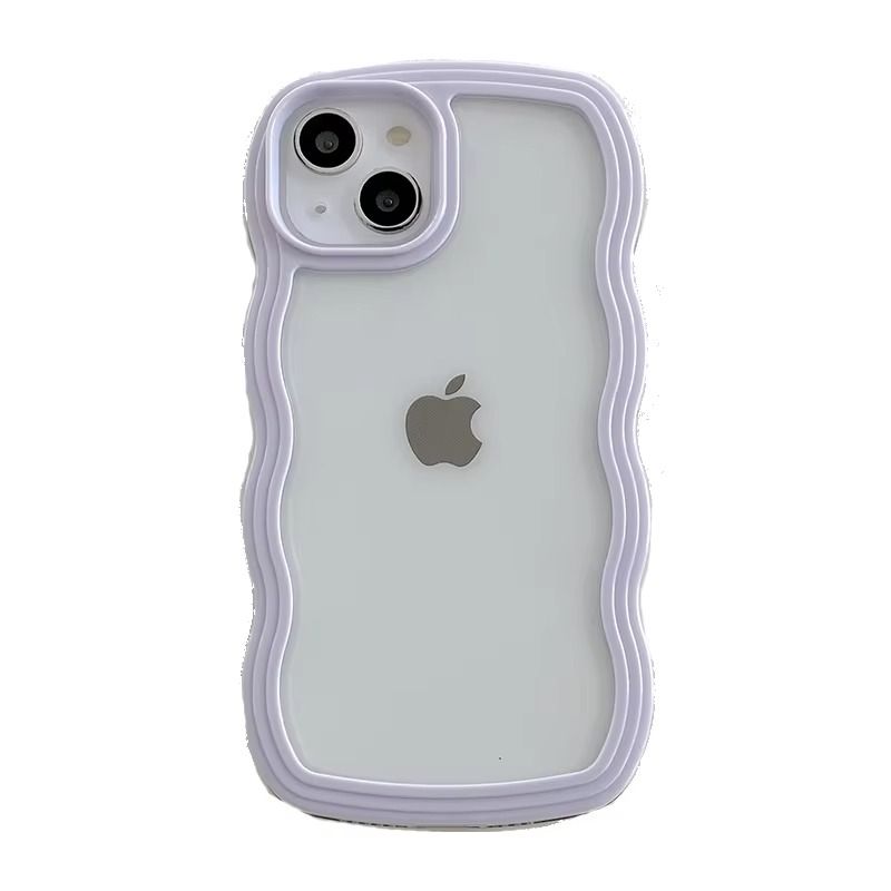 Trendy 3D Wave Transparent Bumper Cover for iPhone 15