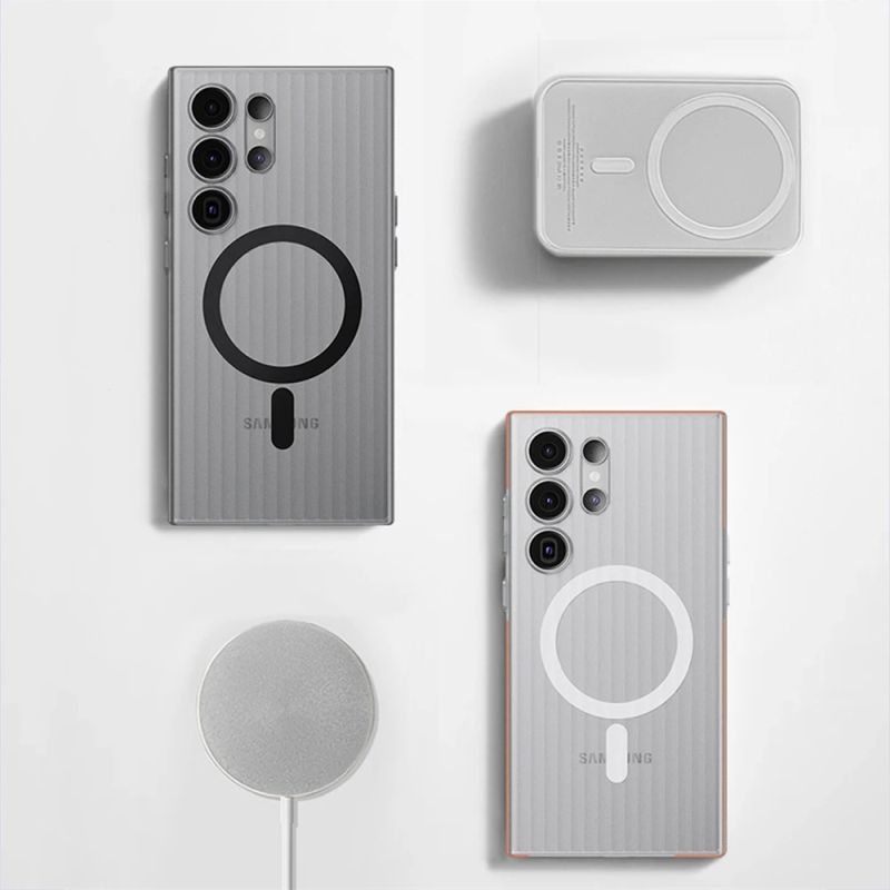 Corrugated Pattern Matte Hard PC With Magsafe Case for Galaxy S24 Ultra