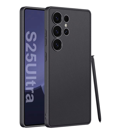 Plain Leather Metallic Electroplated Slim Case for Galaxy S25 Ultra