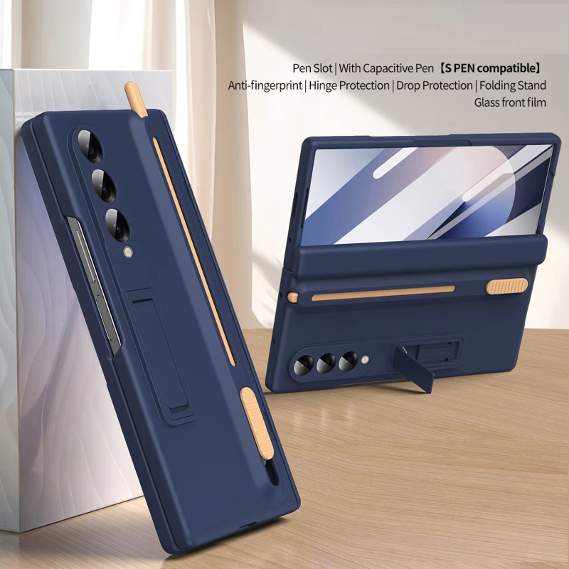 Soft Slim Kick Stand All-Included Case With S-Pen Slot for Galaxy Z Fold4