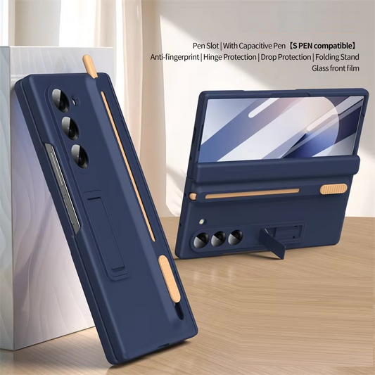 Soft Slim Kick Stand All-Included Case With S-Pen Slot for Galaxy Z Fold 5