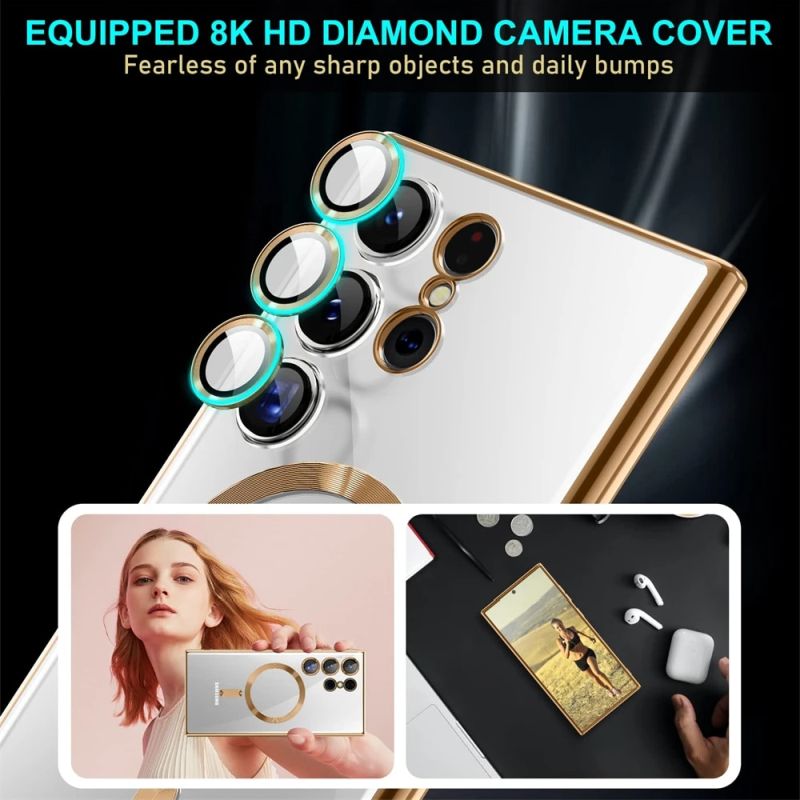 Magnetic Magsafe Plating Transparent Case For Galaxy S23 Ultra