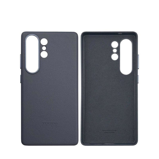 Metal Camera Ring Leather Case for Galaxy S25 Ultra