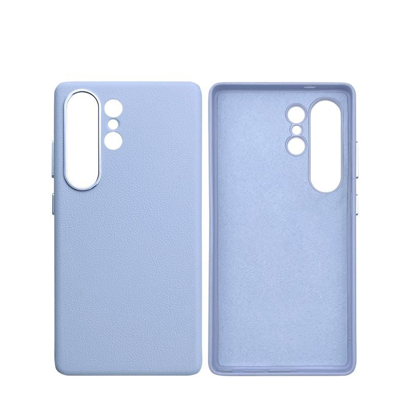 Metal Camera Ring Leather Case for Galaxy S25 Ultra