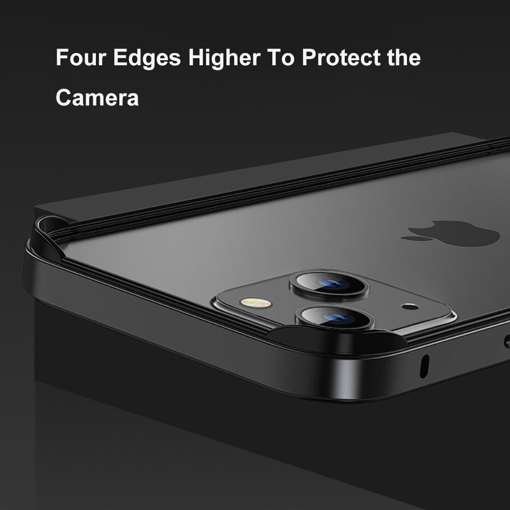 Aluminium Alloy Metal Bumper with Soft Silicone Frame for iPhone 14