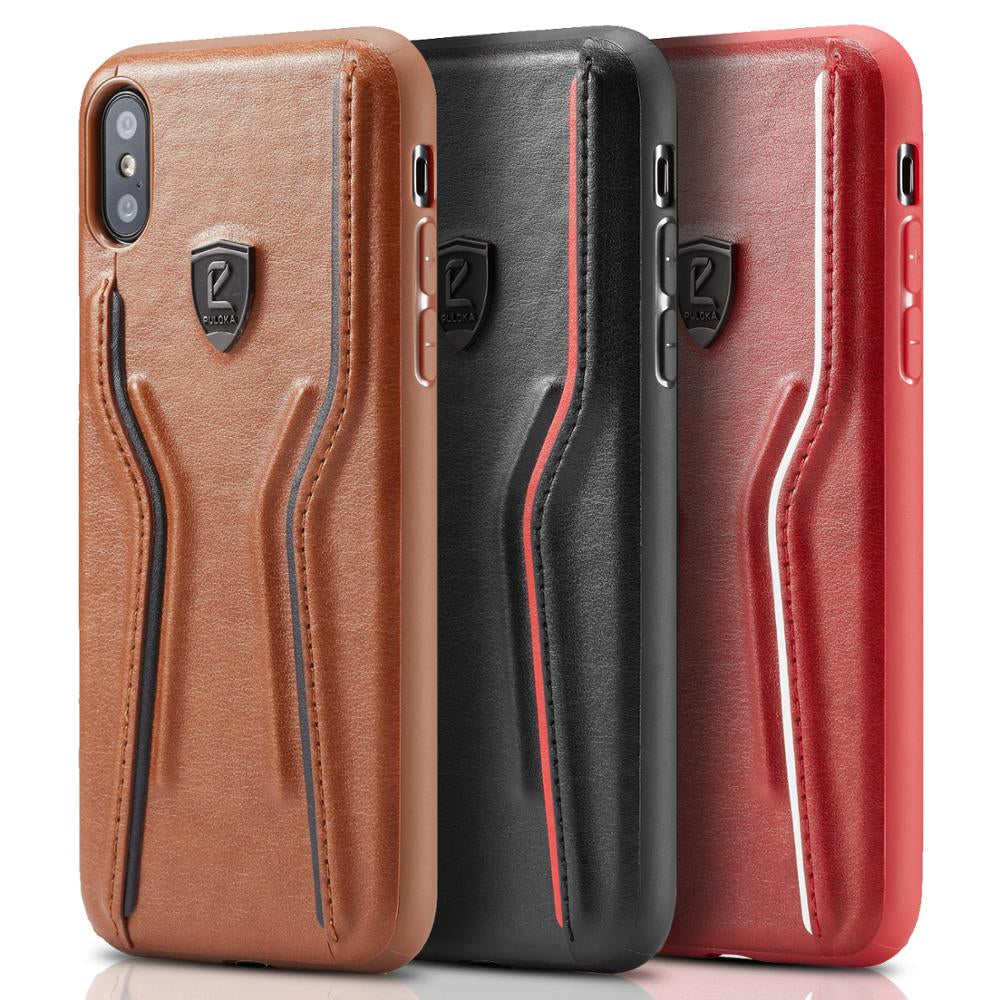 Luxury Leather Thin Slim Case for iPhone X