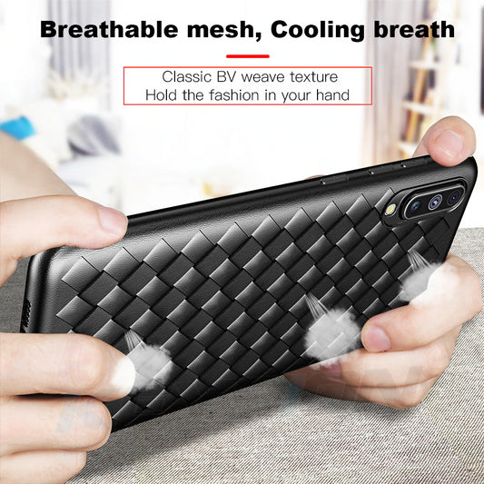 Luxury Ultra Thin Grid Weaving Case for Samsung Galaxy A50