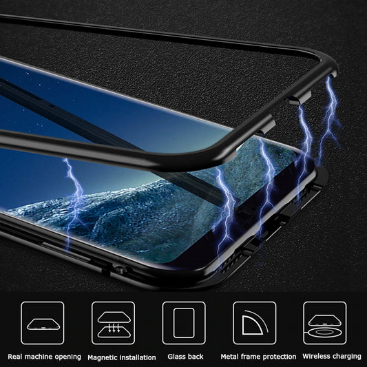 Magnetic Adsorption Clear Glass Case for Samsung Galaxy A30