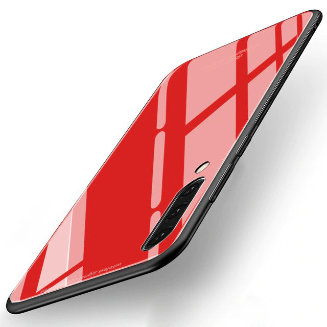 Tempered Glass Soft Silicone Back Case For Samsung Galaxy A70