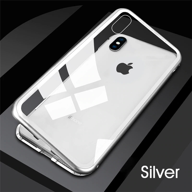 Magnetic Adsorption Glass Case for iPhone X