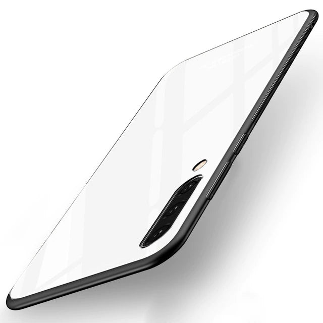 Tempered Glass Soft Silicone Back Case For Samsung Galaxy A70