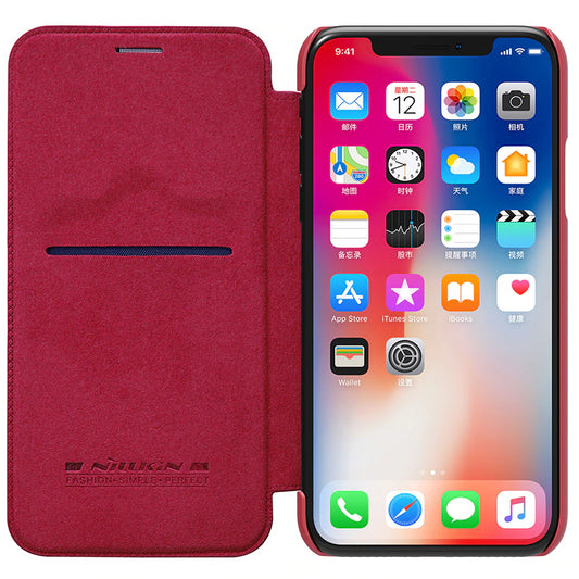 Genuine Leather Flip Case for iPhone XS