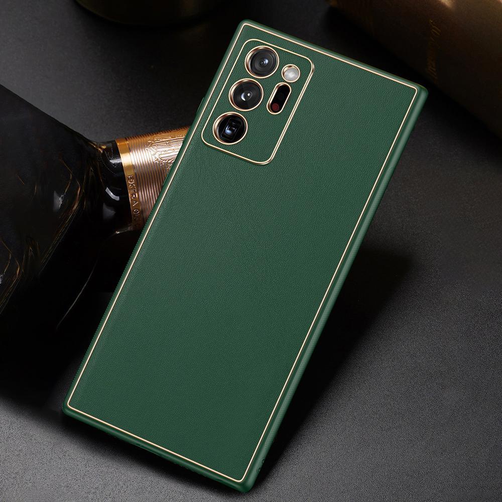 Luxury Gold Electroplated Leather Case for Galaxy Note 20 Ultra