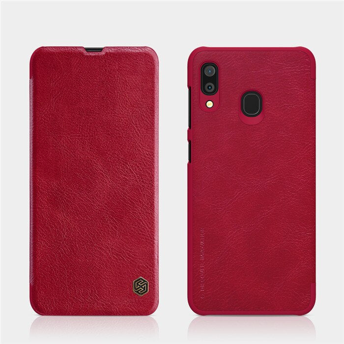 Genuine Leather Flip Case Cover for Samsung Galaxy A30