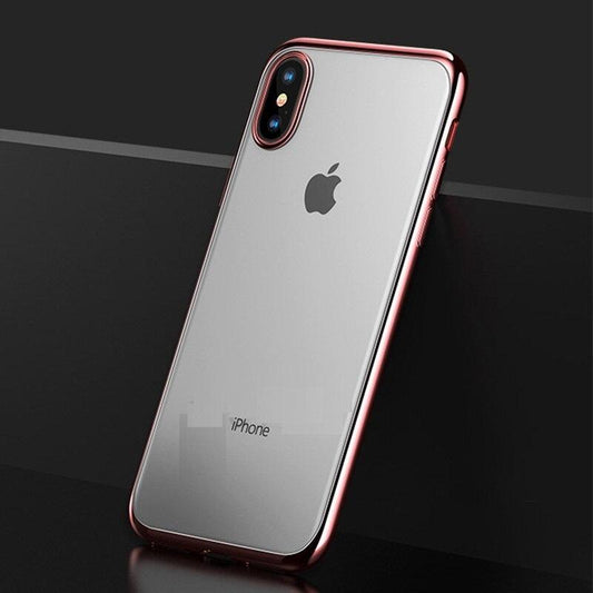 Luxury Plating Camera Protection Clear Case for iPhone X