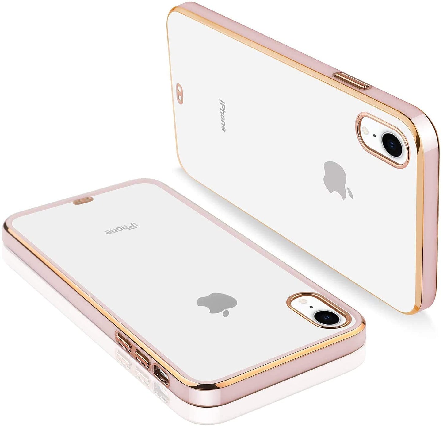 Luxury Square Plating Clear Case for iPhone XR