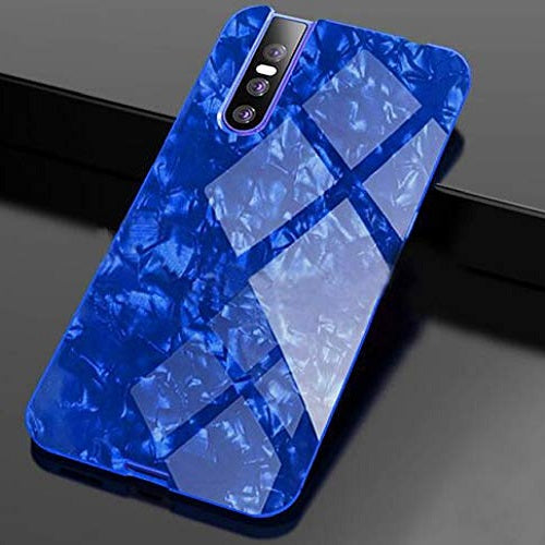 Buy 1 Get 1 Free Luxury Marble Pattern Tempered Glass Back Case for Vivo V15 Pro