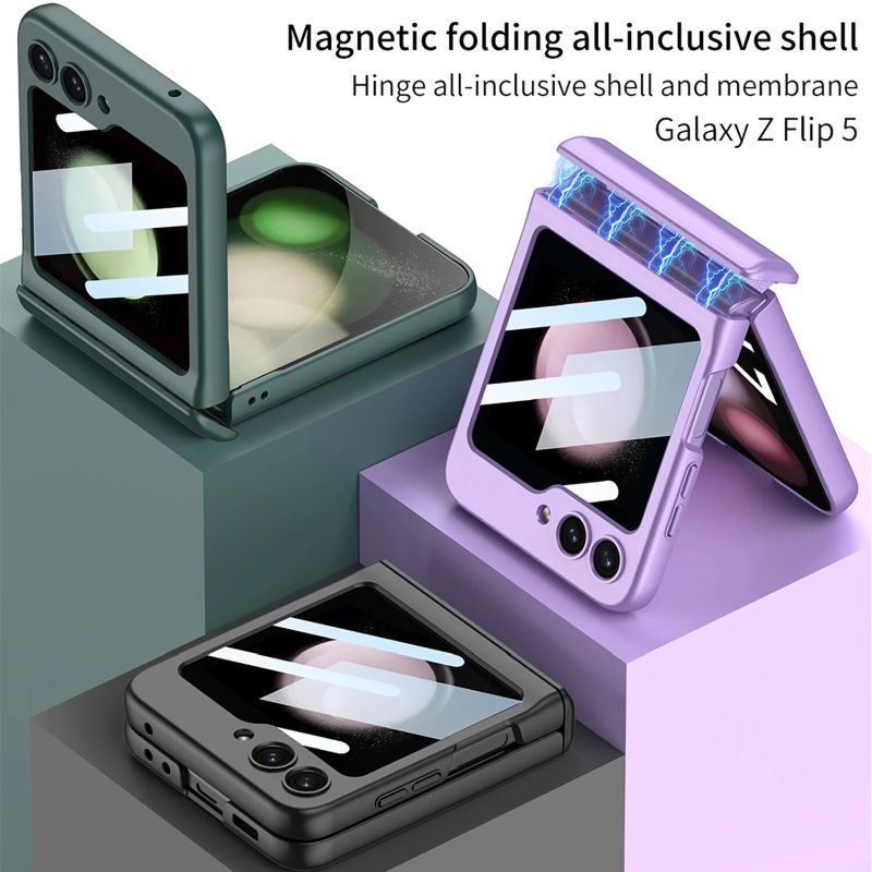 Magnetic Hinge Protection Matte Case for Galaxy Z Flip5