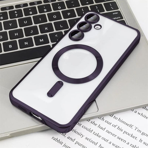 Magnetic Magsafe Plating Clear Case For Galaxy S24