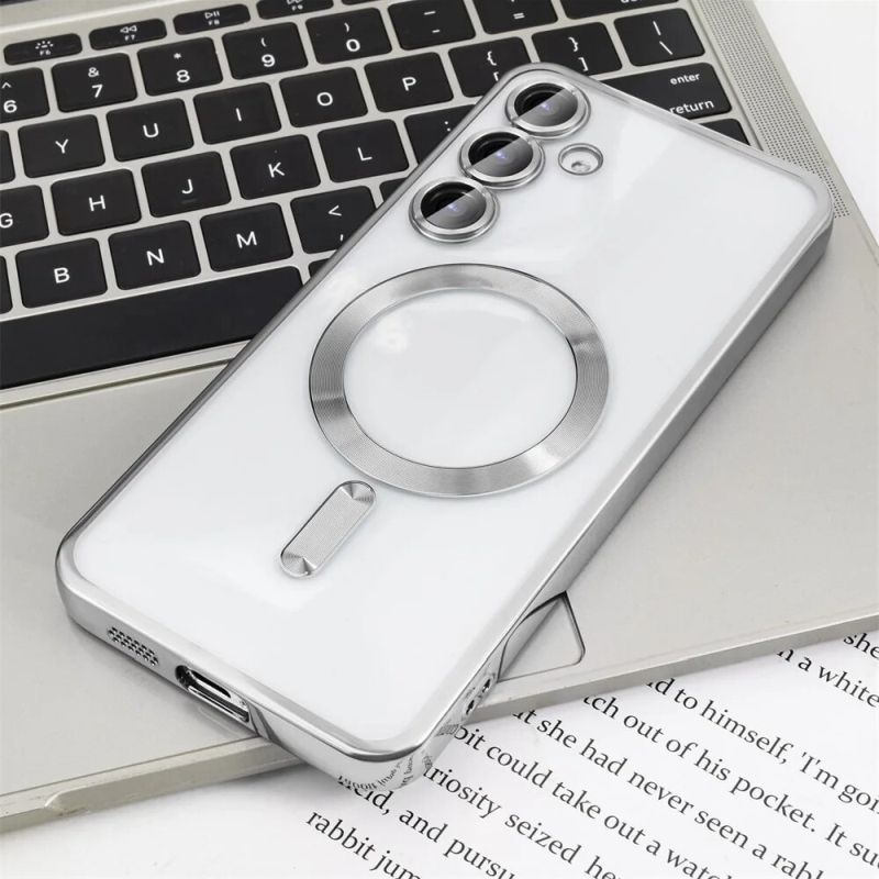 Magnetic Magsafe Plating Clear Case For Galaxy S24