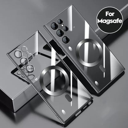 Magnetic Magsafe Plating Transparent Case For Galaxy S23 Ultra
