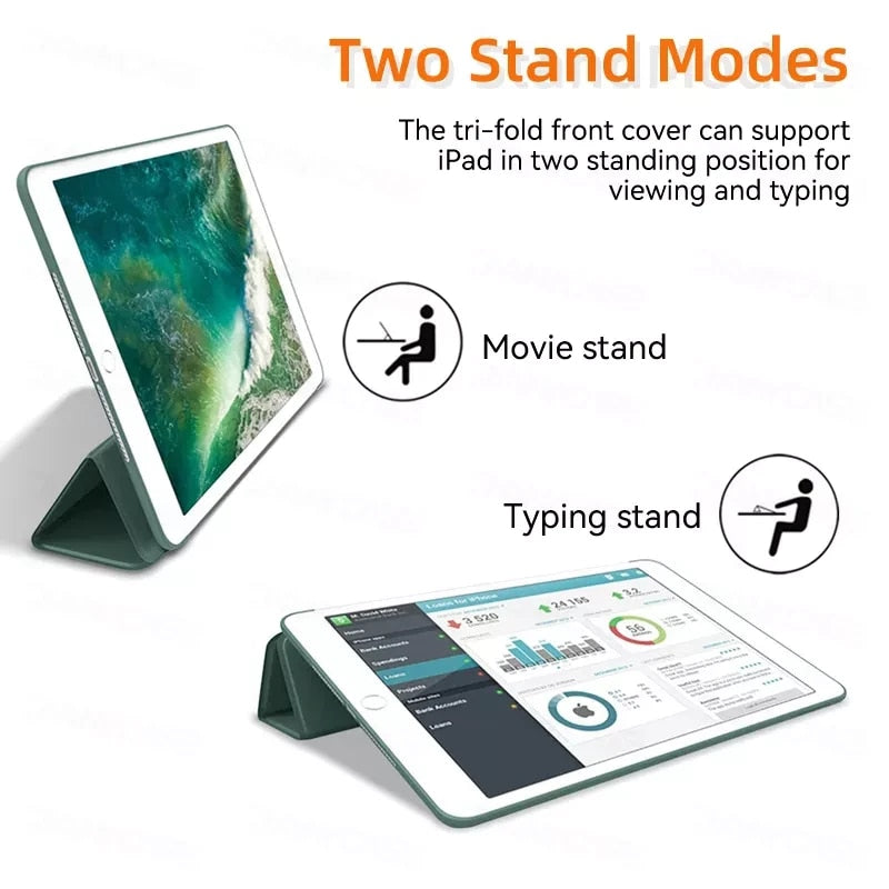 Trifold Smart Flip Cover for iPad 10.2 inch (7th, 8th, & 9th Gen. 2019/2020/2021) With Pencil Slot