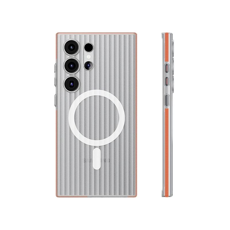 Corrugated Pattern Matte Hard PC With Magsafe Case for Galaxy S24 Ultra