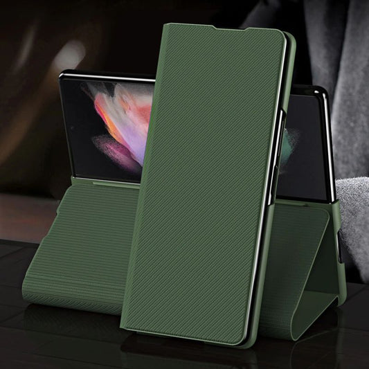 Carbon Pattern Leather Foldable Flip Case for Galaxy Z Fold3 5G