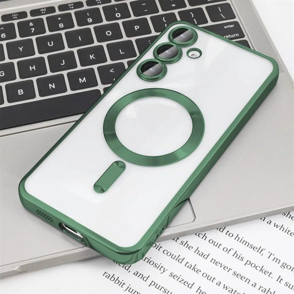 Magnetic Magsafe Plating Clear Case For Galaxy S24