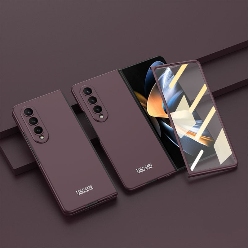 Ultra Thin Matte Case With Front Glass Protector for Galaxy Z Fold4