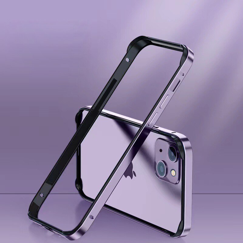 Aluminium Alloy Metal Bumper with Soft Silicone Frame for iPhone 14