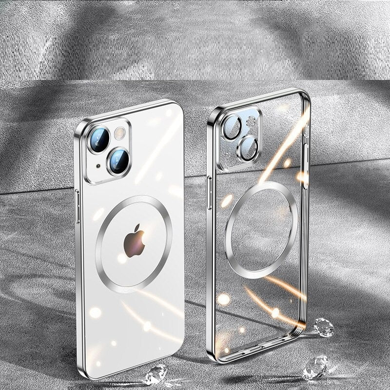 Magsafe Plating Transparent Case For iPhone 14 Plus