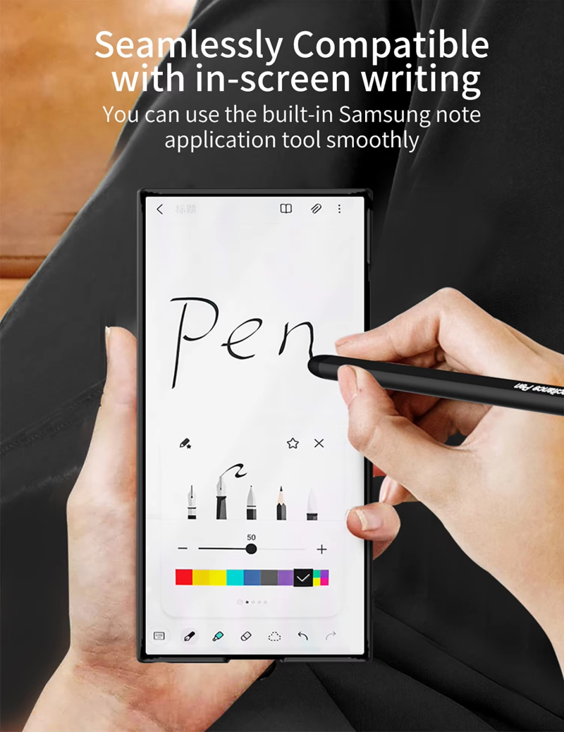 Ultra Slim Leather Case with Stylus Pen for Galaxy S25 Ultra