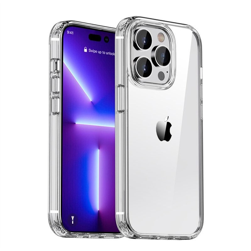 Crystal Clear Color Frame Hard Case for iPhone 14 Pro