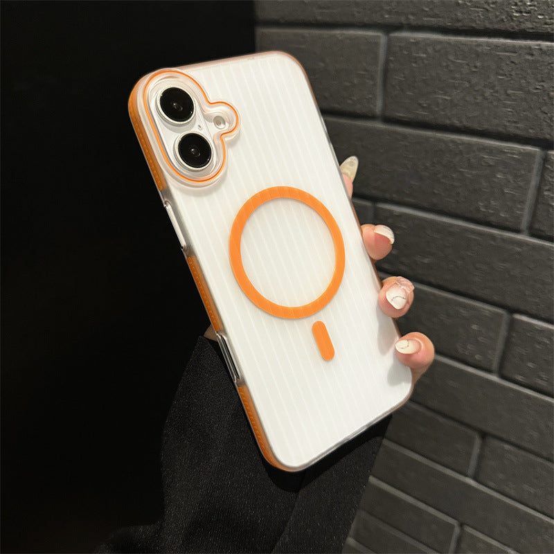 Corrugated Pattern Matte Hard PC With Magsafe Case for iPhone 16