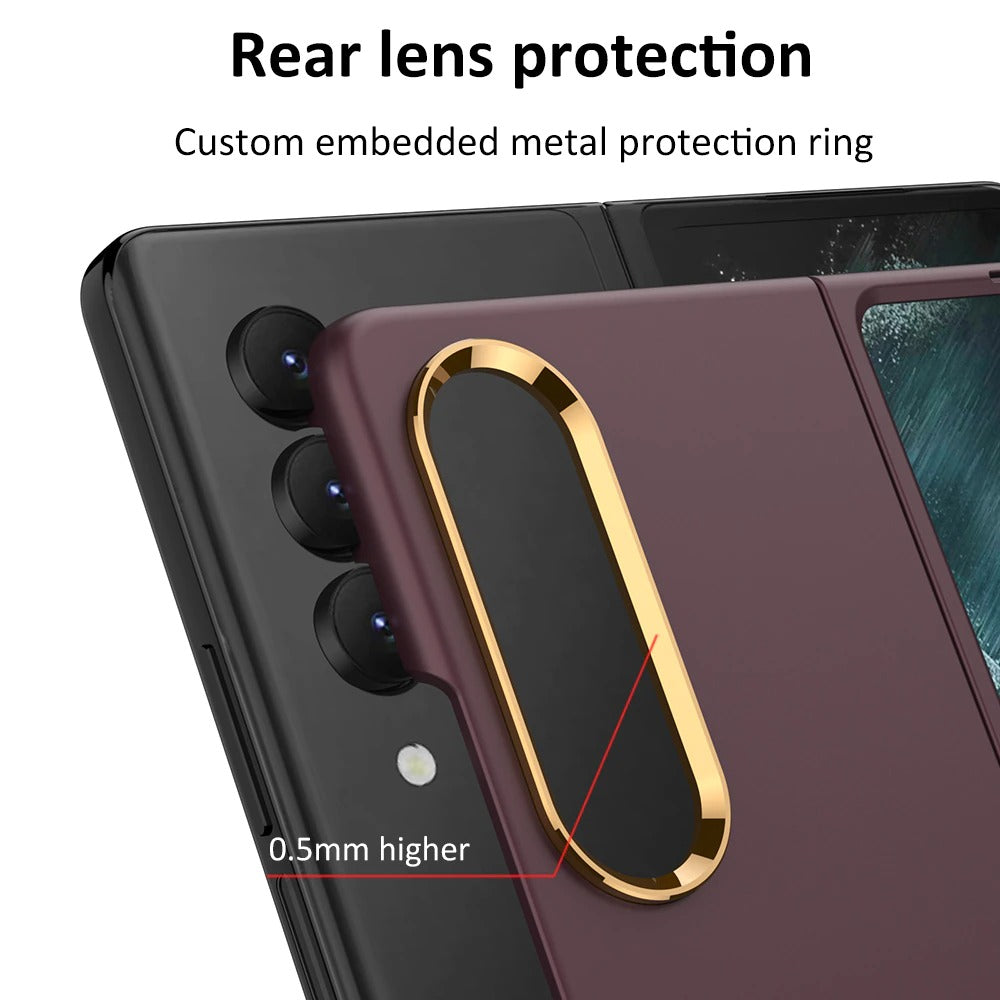 Ultra Thin Matte Gold Lens Case for Galaxy Z Fold4