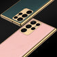 Luxury Gold Electroplated Leather Case for Galaxy S22 Ultra