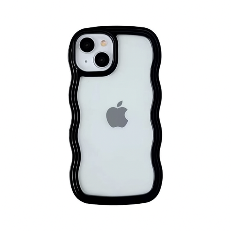 Trendy 3D Wave Transparent Bumper Cover for iPhone 15