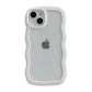Trendy 3D Wave Transparent Bumper Cover for iPhone 15