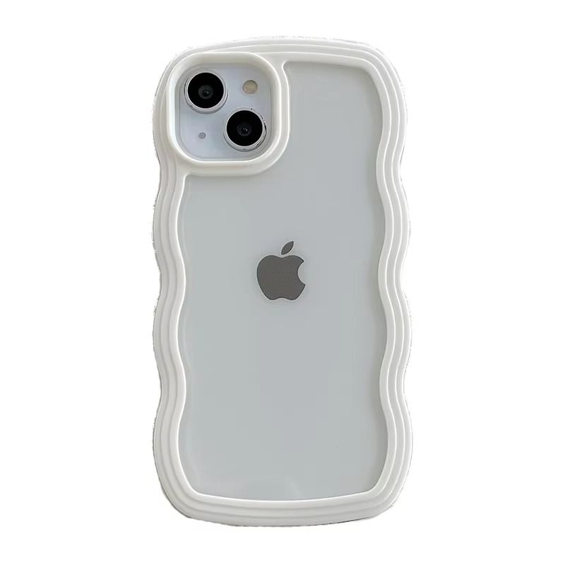 Trendy 3D Wave Transparent Bumper Cover for iPhone 15