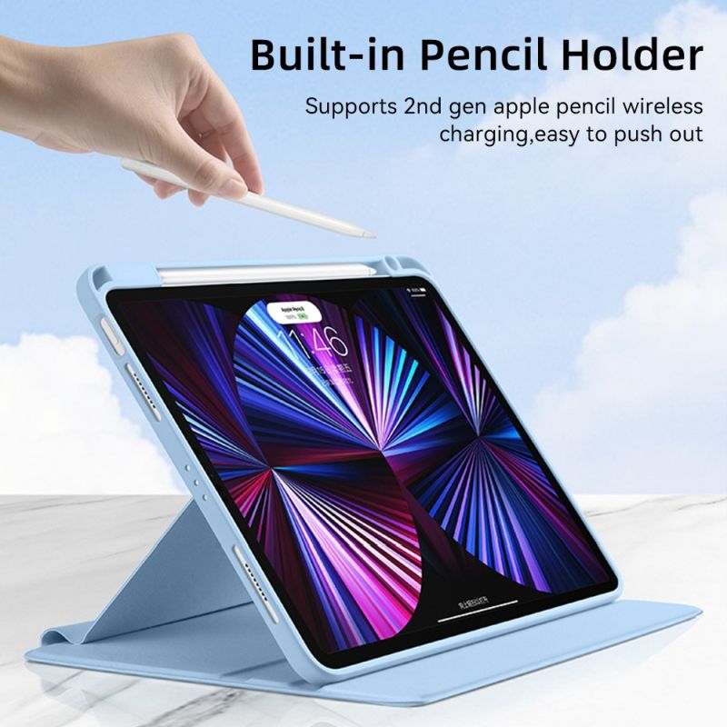 360° Rotating iPad Hard Shell Clear Back Cover with Stand for iPad 10.9 Inch 10th Gen. (2022)